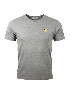 Comme des Garçons Play Grey Gold Heart Logo T-Shirt Men’s Large CDG Minimal Tee